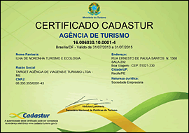 Certificado de Cadastro no Minist&eacute;rio do Turismo